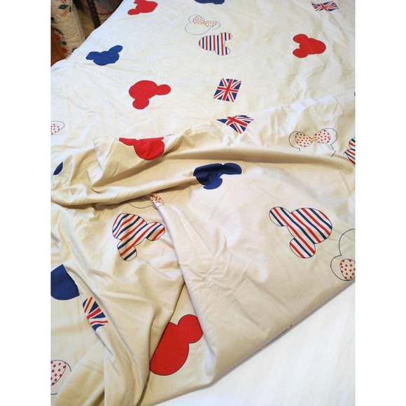 Mickey Mouse Minnie Union Jack TWIN Duvet Cover Lightweight Zip Closure - Picture 4 of 5